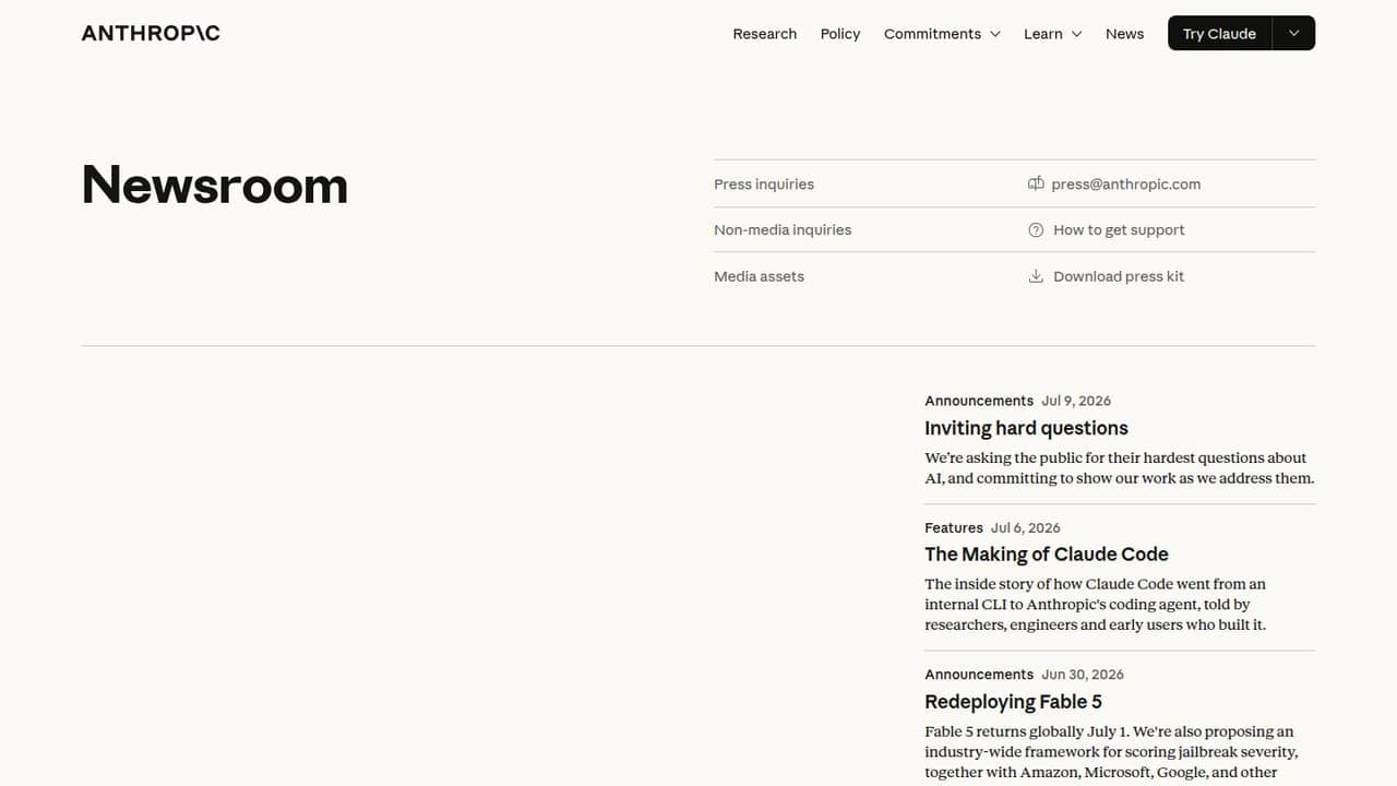Newsroom \ Anthropic