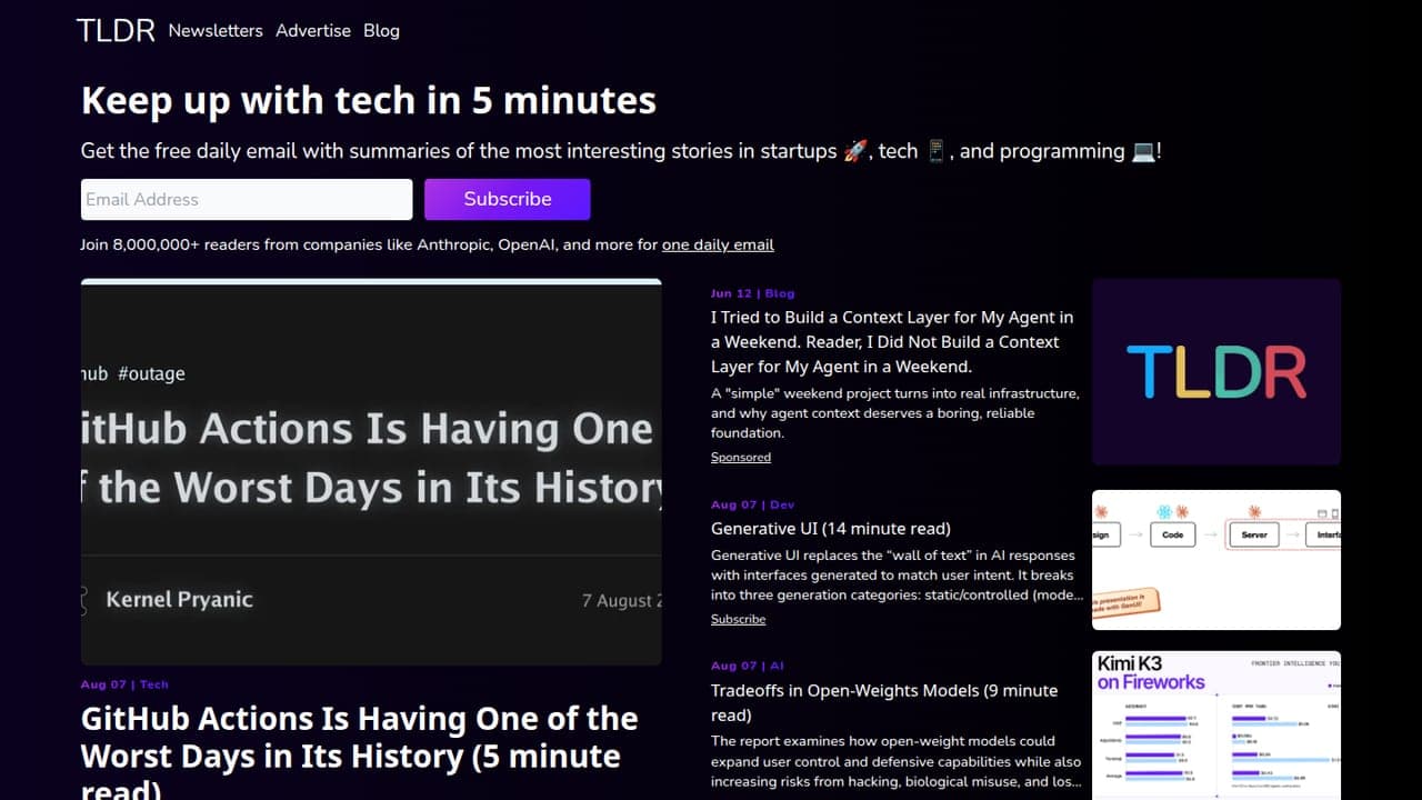 TLDR - A Byte Sized Daily Tech Newsletter